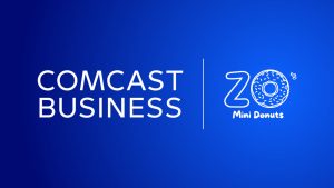 Comcast Business and ZO mini donuts logos