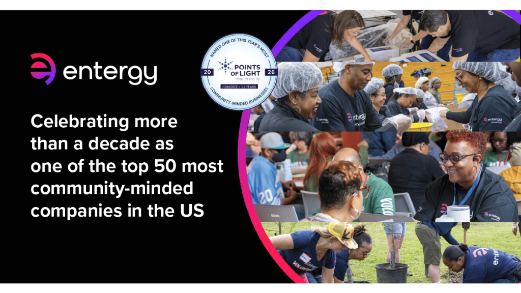 Entergy/Points of Light - Celebrating more than a decade as one of the top 50 most community-minded companies in the US