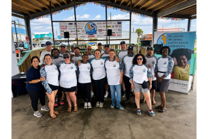 A group standing together at event